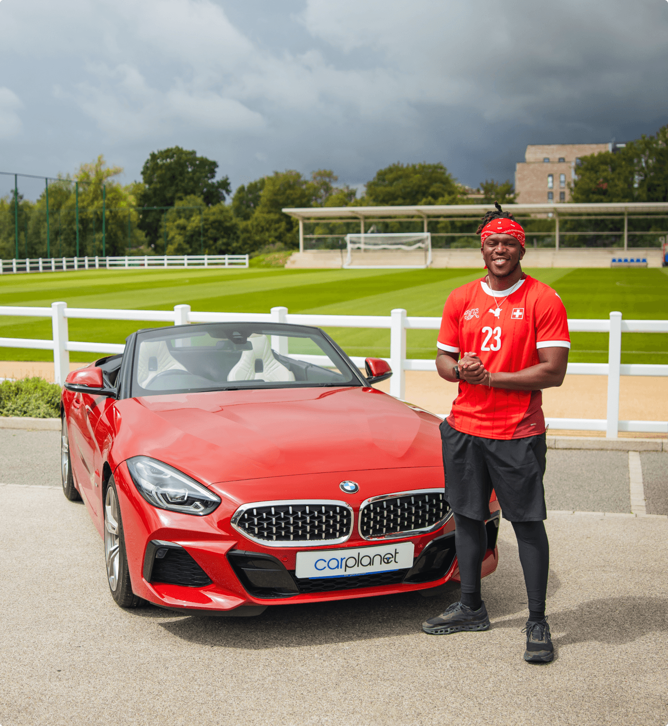 KSI visiting our showroom with red BMW